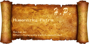 Humenszky Petra névjegykártya