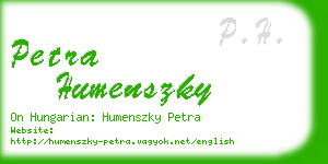 petra humenszky business card